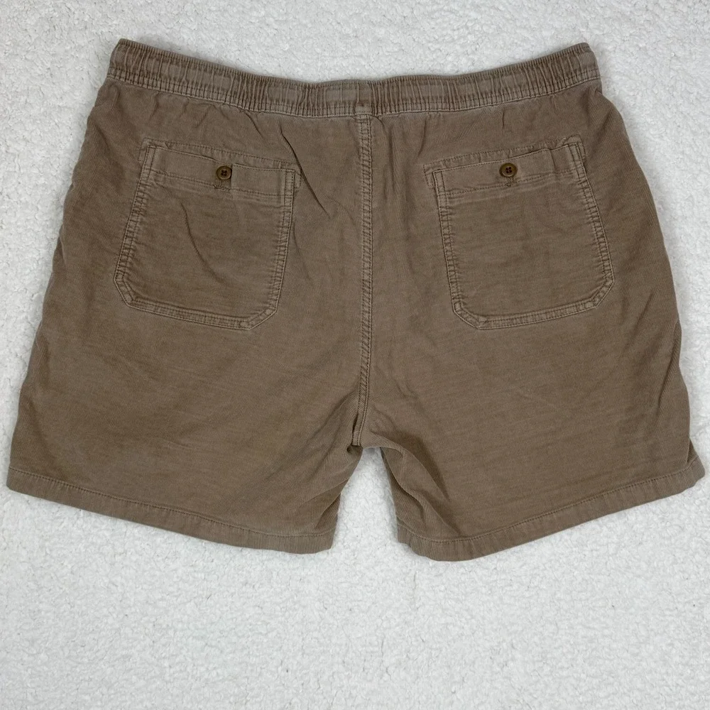 Wallace & Barnes Mens XL Corduroy Shorts Khaki Brown Elastic Waist‎
